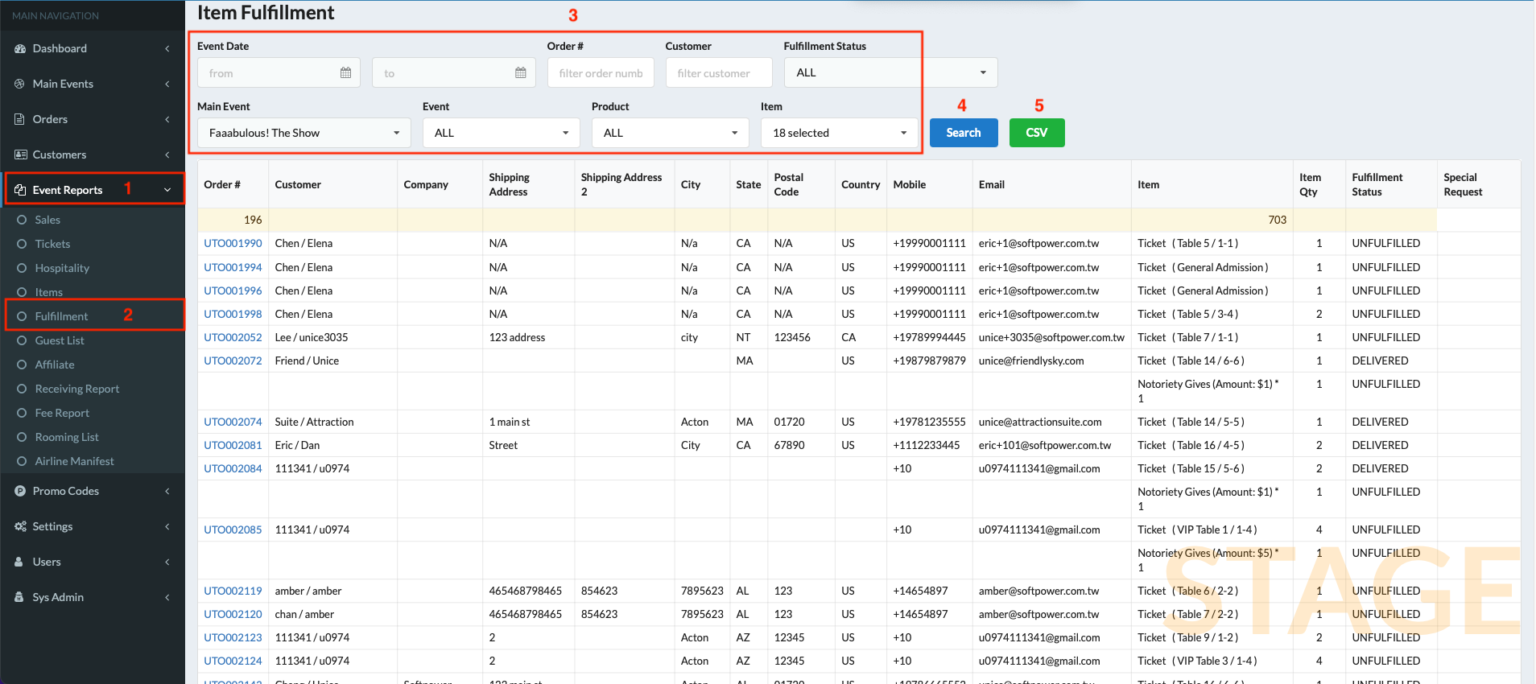 Fulfillment Report FriendlySky