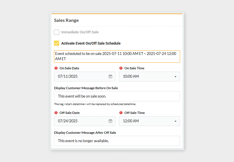 Manage and automate your event announcements, presales and onsales with ease
