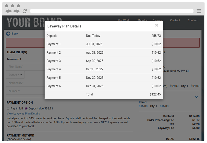 Built-In Payment Plan Options